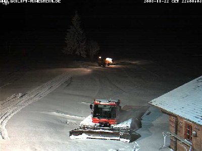 Pisten Bully am Ruhestein, Radlader auf der Piste