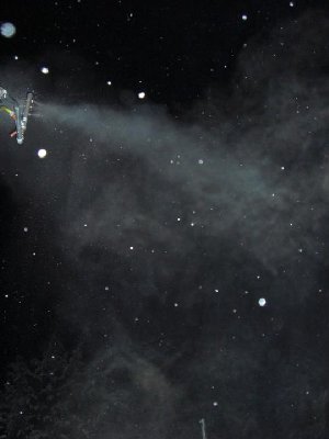 Schönes Sprühbild! Aber auch noch Naturschneefall!