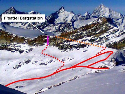 Fuggsattel von Testa Grigia mit Varianten (sorry wg. lausiger qualität, hatte nur Händy dabei)