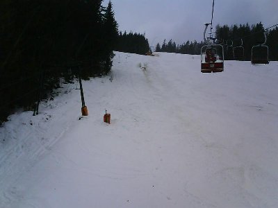 DSL Lammeralm / Lammeralmlift mit FIS - Strecke / Links: Einmündung der Umfahrungspiste