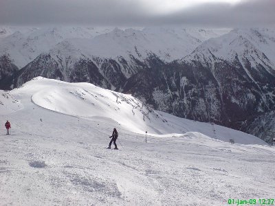 Piste 7 - leider war es am 01.01. teilweise stark bewölkt