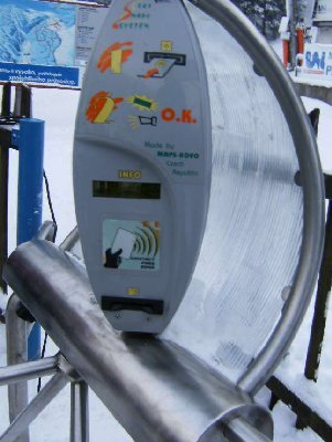 Skipasssystem "Made in Czech Republic" Hat einem aber immer die aktuelle Temperatur mit angezeigt