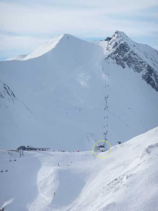 Gelber Kreis = Bergstation Moosbahn