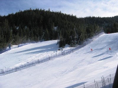 Die Rennpisten: Dave Murray Downhill (Herren, links) und Franz's (Damen, rechts)