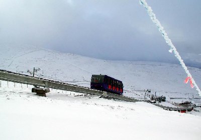 Standseilbahn from White Lady, Cairngorm, 13.2.2002