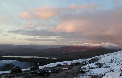 Loch Morlich vom Parkplatz gesehen, Cairngorm, 13.2.2002