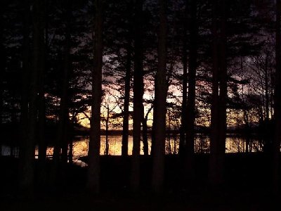 Sonnenuntergang am Loch Morlich, Cairngorm, 13.2.2002