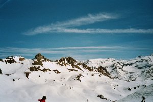3SB Aiguille Percée. Schöner, sonniger Hang, lahmer Lift.