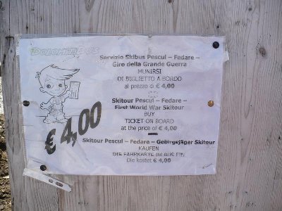 die Fahrt kostet 4EUR