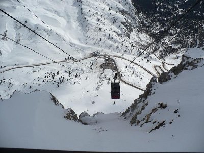 Blick von der Bergstation ins Tal