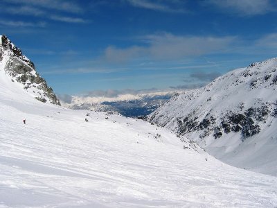 Im unteren Abschnitt des Haupthangs, das Tal dreht nach Norden