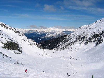 Am Ansatz des 2. Steilhangs öffnet sich der Blick nach Norden auf das Blackcomb Valley