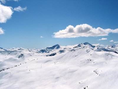 Blick von der Harmony Ridge nach Süden auf die erst 2006 erschlossene Symphony Bowl