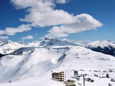 Ausblick von der Symphony Bergstation nach Süden auf die Flute Bowl