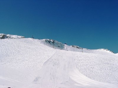 SL Horstman und die "Crystal Traverse" gesehen von der Talstation SL Showcase