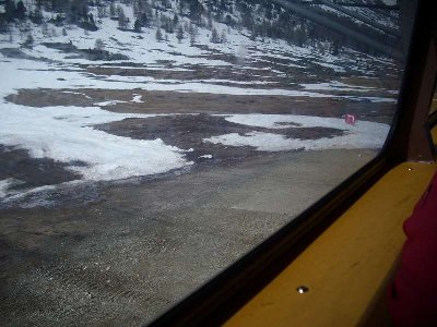 pistenende von der gondel aus