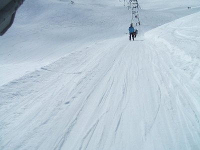 Fahrt mit dem SL Laritg, hier herrschten noch herrliche Pulverschneeverhältnisse