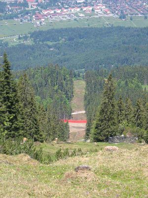 Die neue Trasse von der Bergstation aus gesehen.