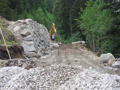 Ausbau der Verbindungsabfahrt von den beiden Kandaharabfahrten.