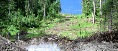 Stützenfundament mit Trasse
