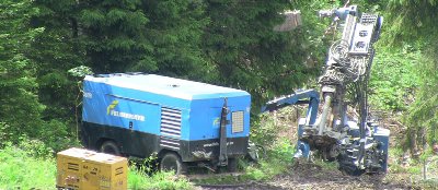 Bauarbeiten im unteren Bereich der Trasse