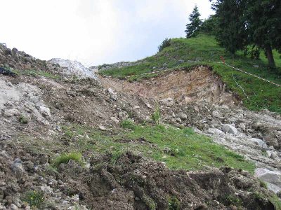 Aushub an der Bergstation.