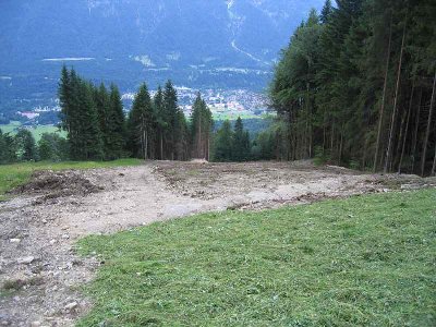 Verbreiterung der Olympiaabfahrt.