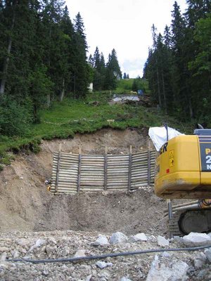 Blick von der Mittelstation bergwärts.