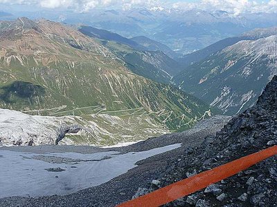 Die Stilfserjochstraße Richtung Trafoi und Prad