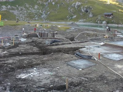 Streifenfundamente für die Talstation