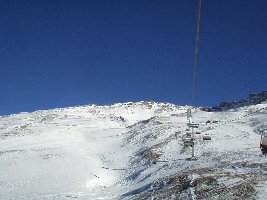 Fleissbahn im oberen Bereich, links die Wiesen- und rechts die Muldenabfahrt. Auch hier ging es ausgezeichnet zu fahren.
