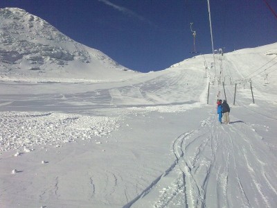 Piste mit Skilift