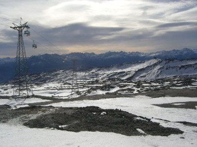 Vorabgondeln mit der imposanten Steinwüste...
