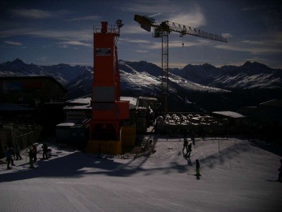 höhenweg mit baustelleninstallation für den umbau der parsennbahn (baujahr 1931)