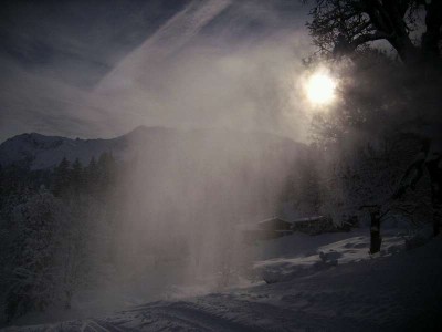 beschneiung kurz vor klosters