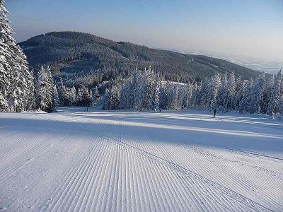 Die Piste Nr. 3 (Carving-Piste) am Morgen. Sie war den ganzen Tag die beste Piste.