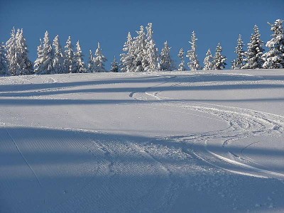 Teilweise gab es ein paar cm Neuschneeauflage.