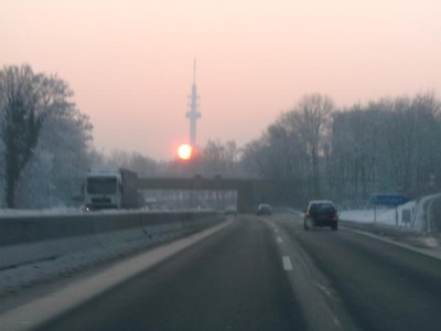 Nanu, was ist denn das? Die Sonne kommt raus, auf der Hinfahrt!