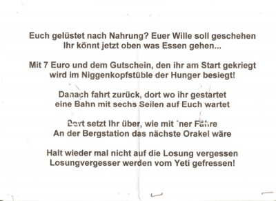 Rätsel an der Talstation der Niggen(Neger)-kopfbahn