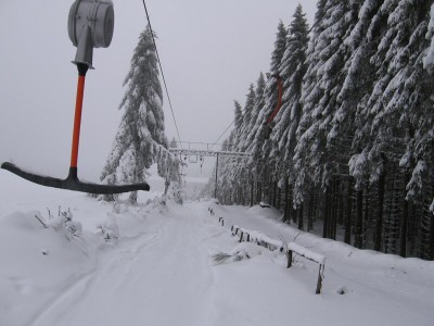Doppelschlepper vom Ausstiegspunkt. Man sieht, nur der eine Lift war mit Bügeln versehen