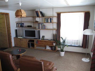 Wohnzimmer für das Personal. Extrem gemütlich und mit wahnsinniger Aussicht auf den Aletschgletscher