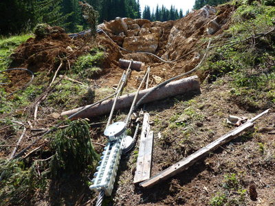 Widerlager Bauseilbahn, 50mm Seil!