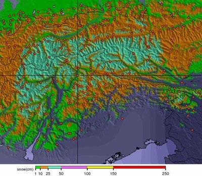 72-stündige Niederschlagssumme zwischen Samstag und Montag