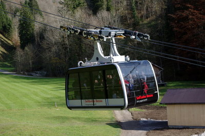 Kabine auf Bergfahrt