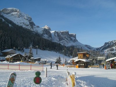 Morgens in Corvara, Richtung Grödner Joch