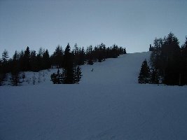 Sandrieserabfahrt St. Margarethen von der Bergstation Ainecklift zur Talstation Branntweinerlift - ein Idealhang nach dem anderen und meistens völlig leer.