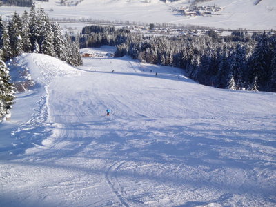 Nicht Scheiblberg, aber auch gut: Piste oberhalb des Grander Schupf