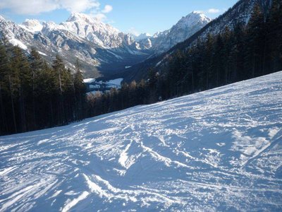 Breitere Piste am Piz de Plaies