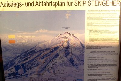 Aufstiegs- und Abfahrtsplan für Skipistengeher