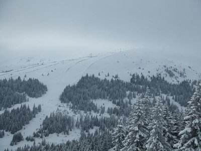 Blick von der Abfahrt Kamelbuckel in Richtung Lachtalbahn